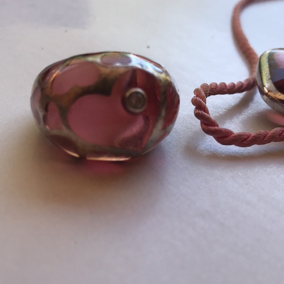 Angelique De Paris Pink Glass/Silver/White Topaz - Picture 8 of 10